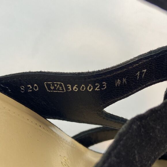 Gabor Fantastica Black Suede Heels Women's Sz 7‎ Strappy Peep Toe Evening Dressy - Picture 8 of 8